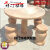 韩国品质石桌石凳 石桌花园别墅户外家用石头桌子简约现代中庭院 芝麻灰方桌90cm一套