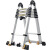 适用竹节梯梯子多功能收缩折叠人字梯铝合金直梯便携伸缩梯子 人字梯4.3米