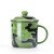 古卜仿搪瓷陶瓷杯子老式怀旧创意带盖复古大茶缸子搞怪个性水杯咖啡杯 迷彩军绿400ml
