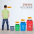 垃圾分类垃圾桶带盖大号大容量商用用办公室垃圾箱垃圾筒 孔雀蓝 无盖100L可回收物