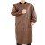 海斯迪克 HKQS-22 防水围裙 加长加大皮质防油长袖皮罩衣男士 棕色