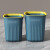北欧撞色方形垃圾桶大容量无盖带压圈卧室卫生间厨房纸篓 北欧蓝10L -【送14L再送垃圾袋