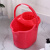 手动挤水桶手压地拖桶清洁拖把桶塑料旋转拧水单桶老式墩布桶定制 0882红色一套多加一个篮子