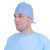 WOWFOND 一次性医生帽无纺布加厚护士手术圆帽 蓝色系带/不系带可选 内含500个 GY