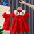 迪士尼（Disney）2024夏装新款童装洋气连衣裙童装宝宝时髦飞袖POLO裙网红夏装裙子 658-红色 110码