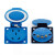 DIY防水插座头面板国标五孔蓝黑220v户外内嵌入式带盖暗装底盒 16A蓝色+螺丝
