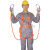五点式高空安全带双背全身保险带建筑工地户外作业防坠安全绳套装 国标单小钩5米 半身式