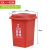 户外垃圾桶大号上海加厚分类环卫挂车大型棕色黑色干湿带盖分离箱 50升：红色 有害垃圾