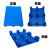平板塑料托盘九脚叉车卡板加厚平面托板超市仓库货物工业垫板栈板 浅天蓝色 新料0.6x0.5x0.12米小