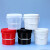 ABDT 加厚小塑料桶工业用小桶有盖酱料油漆桶密封带提手小水桶 6L-白色-加厚带盖