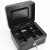 海斯迪克 手提带锁收银箱储蓄盒保险箱工具收纳盒钥匙黑色30*24*9cm HKCL-854