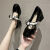 QINLANG高跟鞋日系玛丽珍法式新款单鞋女春夏季百搭粗跟复古小皮鞋 黑色升级版 6cm 35