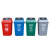 长方形垃圾分类垃圾桶户外塑料摇盖式大号环卫家用楼道环保垃圾桶 20升带盖垃圾桶绿色）