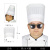 一次性帽子透气防油厨师帽服务员后厨中高加厚烘焙纸帽男女士厨房防护帽子 方顶厨师帽 20个（1包）