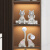 冠珺号创意太空人宇航员坐姿兔子客厅酒柜电视柜摆件书柜装饰品现代简约  开心吉祥套装