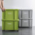 京顿塑料周转箱军绿色收纳箱带盖子储物整理箱存放箱收纳盒 中号单个