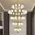 普蒂凯斯新中式复式楼大吊灯全铜大气中国风别墅大厅灯创意个性客厅实木灯 【水晶罩】30头直径120cm