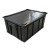 柏钢 防静电周转箱350*265*125mm电子元件盒子EDS物料盒零件配件塑料收纳箱FJDG01带盖 黑色