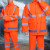 冰禹 反光雨衣雨裤套装加厚牛津布防暴雨水可定logo 荧光橙 4XL
