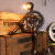 创意复古灯饰水管机器人朋克风工业铁管台灯礼物咖啡酒吧装饰摆件 弗朗(灯罩一) 按钮开关