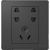 开关插座黑灰色家装2W墙壁三孔16A斜五孔USB插座开关 七孔插座  NEW2-W12206