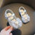 迪士尼（DISNEY）女童公主小皮鞋宝宝学步鞋子2一3岁春季婴儿童软底防滑单鞋小童鞋 米白色 15码_内长_12cm