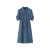 艾格牛仔连衣裙女短袖2024夏季新款法式收腰显瘦小个子长裙 蓝色 M 80-95斤左右