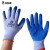 左右手手套劳保耐磨工作防水防滑浸塑防酸耐油加厚线工地干活手套 左右手300-1蓝色 12双