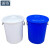 浦镕50L大水桶圆形塑料桶加厚厨房饭店储水桶可定制PU095带盖白色
