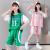 京霆女童运动套装夏款篮球服宽松休闲短袖短裤两件套夏季薄款速干球衣 粉色 120cm