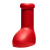 阿童木时尚创意大头红靴女2023平底防水外穿中筒橡胶雨靴 红色 36 小码