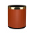 垃圾桶圆形家用桌面简约创意卧室厨房酒店桶网红厕所卫生间压圈垃圾桶10L 金圈-橙色条纹 10L
