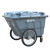 400L保洁车手推塑料环卫垃圾车大号户外垃圾桶市政物业垃圾清运车 灰色(整车)