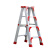 南盼 R 人字梯加厚折叠梯子双侧梯工程梯 铝合金梯子1米高红加固加厚款