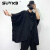 SUVKB原创暗黑个性不规则褶皱宽松蝙蝠袖衬衫外套男设计师小众斗篷上衣 黑色 均码130斤200多斤