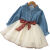 迪士尼（Disney）女童春秋装新款假两件连衣裙衬衫裙中小童长袖公主裙洋气裙子 亮钢蓝 90