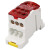 OLKWL（瓦力）大电流一进多出导轨式分线盒160A铜接线端子2.5-70平方线单级六出接线盒 UKK-160A红色