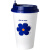 适用奶茶杯纸杯子网红克莱因蓝商用热饮一次性带盖打包咖啡杯定制logo 500ml纯白中空杯500个不带