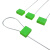 飞尔（FLYER）一次性施封方块 抽紧式防盗钢丝锁签 物流封签 绿色 1.8×300mm 100条