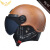 3C认证电动车头盔男女士四季摩托车哈雷半盔冬季款保暖防寒安全帽 棕色长茶镜