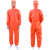 无尘服连体全身防尘服橙色静电服工作服分体带帽橘红色防护服上衣 橙色大褂 （橘色） XL