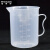 稳斯坦 WLL0012 刻度杯塑料量杯 带把塑料烧杯容量计量杯 250/500/1000/2000ml套装