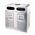 不锈钢户外分类垃圾桶箱不可物业售楼地铁环保室内外果皮双筒 A-2B(700*350*850mm)