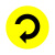 电转向警示贴纸顺时针旋转方向箭头标志贴圆形标签械安全标识 黄色顺时针电旋转 4x4cm