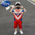 迪士尼（Disney）1-14岁小朋友穿的儿童夏装套装奥特曼发光短袖衣服新款小男孩夏天 亮灯款红色遮阳帽面具卡片 100 cm