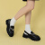 MIO米奥22新款时尚厚底舒适显高扣带后空凉鞋 黑色 35