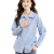ZBRC2024设计女衬衫通勤OL蓝色条纹衬衣春装感小众穿休闲叠职业 条纹 XL