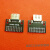 高清HDMI母座A型19Pin连接器USB接口镀金公座带PCB板排针 弯排针
