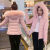 海姿图短款棉衣女新款韩版大毛领修身显瘦可拆卸帽保暖冬季小棉袄外套 粉色 m 75斤-85斤