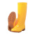 沸耐笙 FNS-24296 牛筋底黄色水靴劳保PVC水鞋 高筒黄色【无棉】41 1双